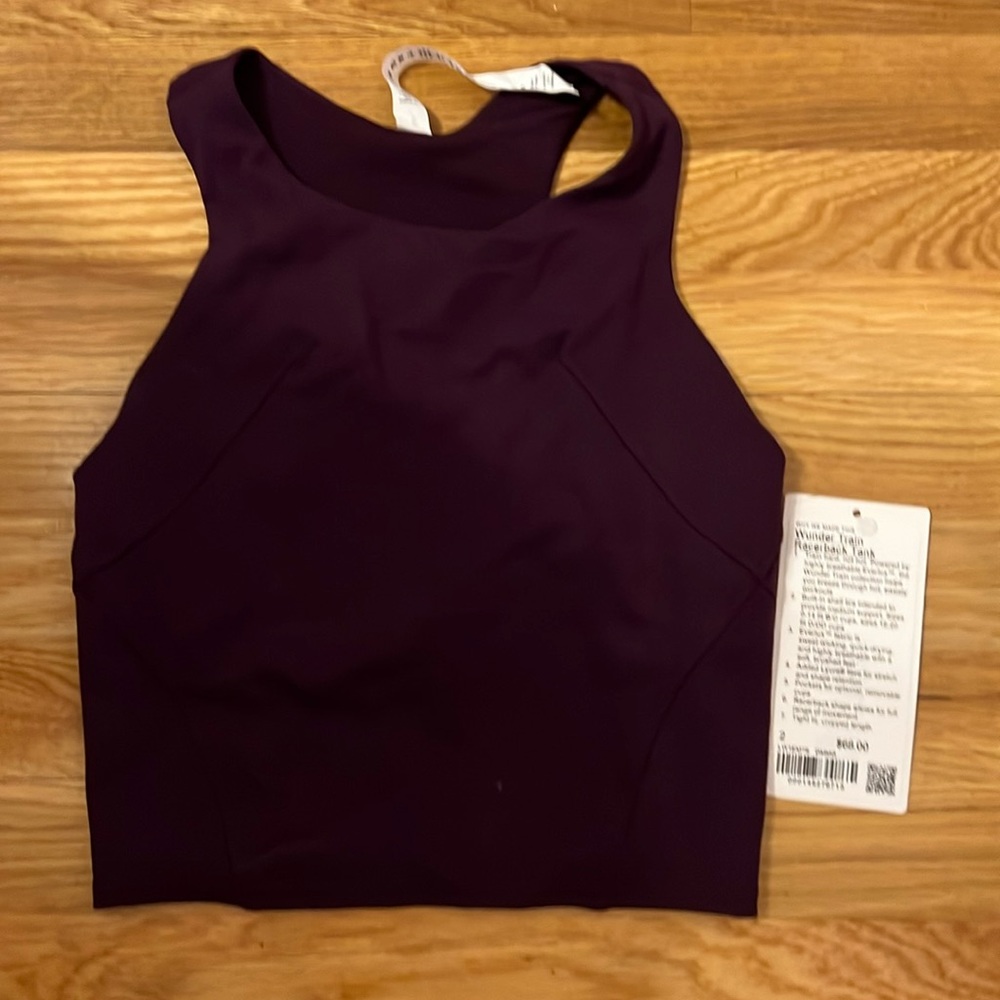 Lululemon Wunder Train Racerback Tank Top Size 2 NWT **MISSING REMOVABLE CUPS”